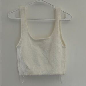 H&M Off-White Fuzzy Tank Top